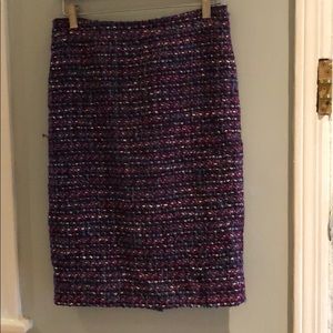 Purple wool straight skirt
